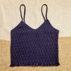 NWOT AE Smocked Navy Tank